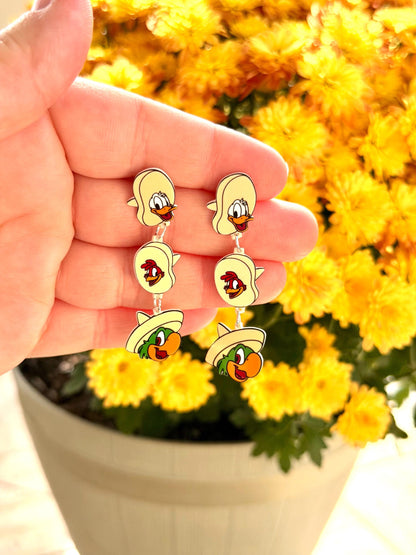 Dangle The Three Caballeros Earrings