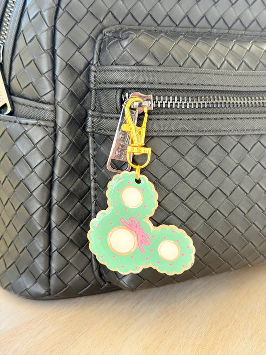 Bag Charm Pink Bow Mouse Christmas Wreath