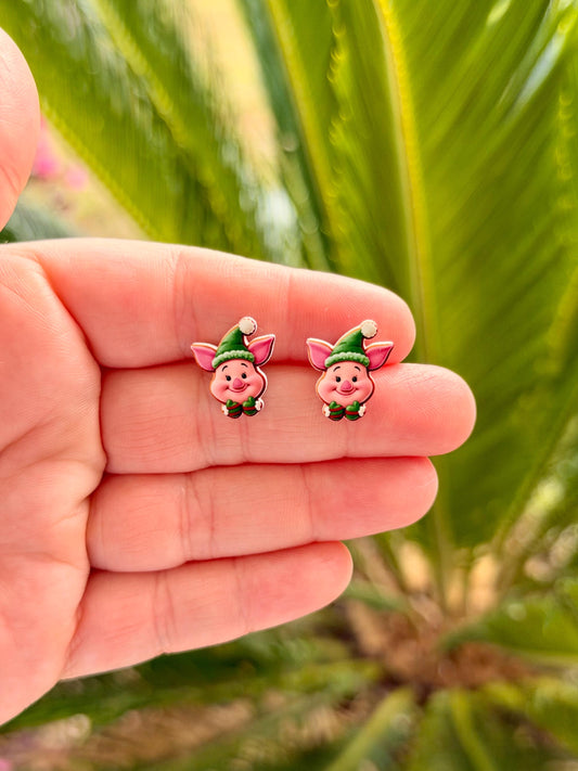 Piglet in the Winter Earrings