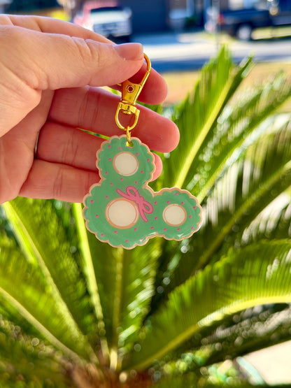 Bag Charm Pink Bow Mouse Christmas Wreath