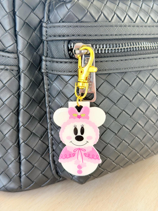 Bag Charm Winter Pastel Snowman Mouse