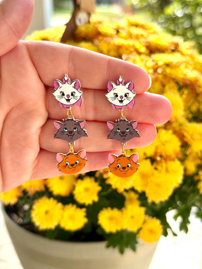 Dangle Parisian Cat Earrings
