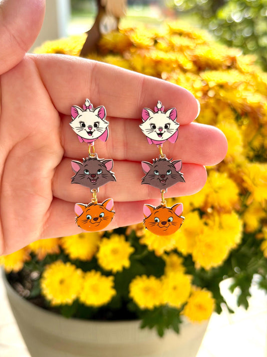 Dangle Parisian Cat Earrings