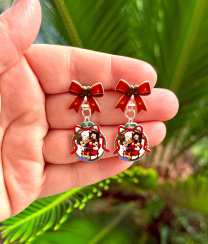 Dangle Mickey Christmas Carol Earrings