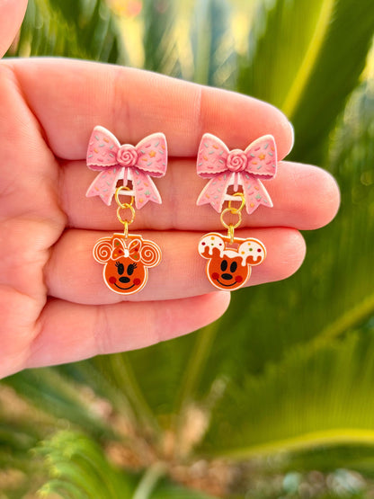 Dangle Ice Gingerbread Cookie Mouse Earrings