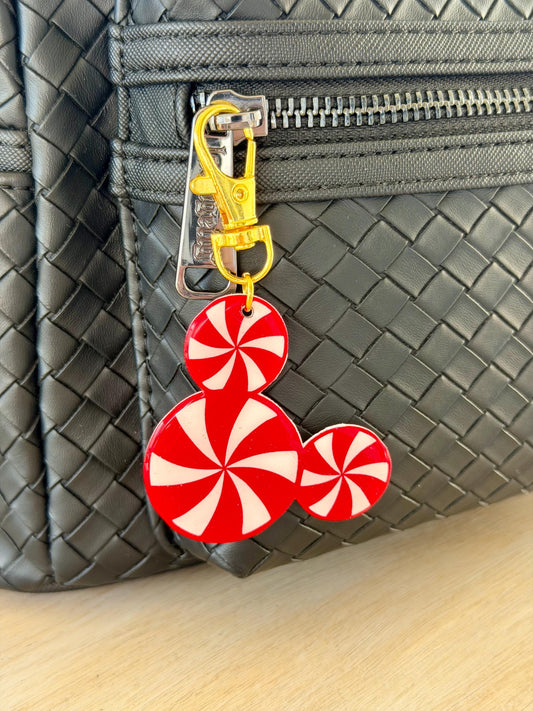 Bag Charm Candy Cane Mouse